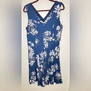 Banana Republic Delft Blue Chiffon Sleeveless Dress, Sz 12